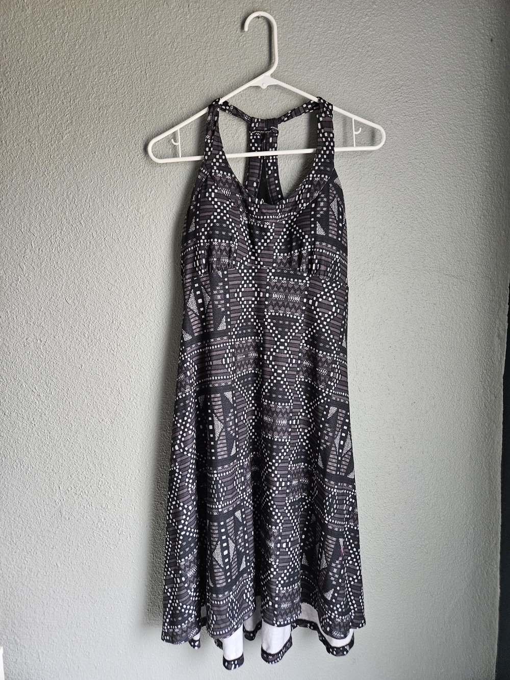 prAna Cali Racerback Active Built In Bra Dress Geometric Aztec Print S